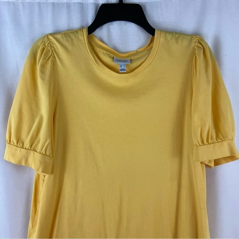 Yellow Puff Sleeve Cotton Top Aware by Vero Moda Women’s Size Large